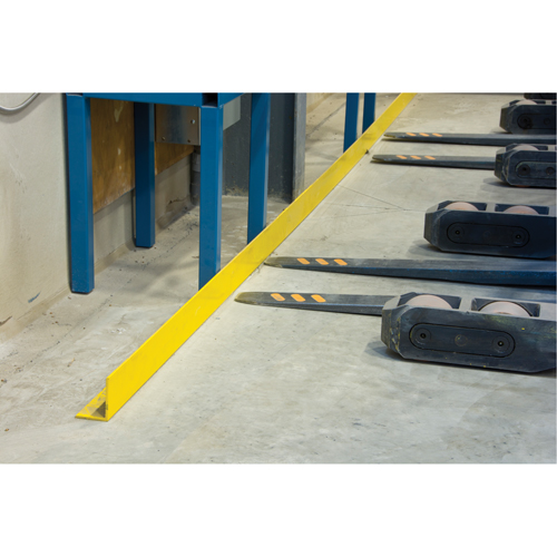 Rails protecteurs arr&ecirc;ts de charge avec ancrage au sol, Acier, 48" lo x 5" h, Jaune Meunier Outillage Industriel
