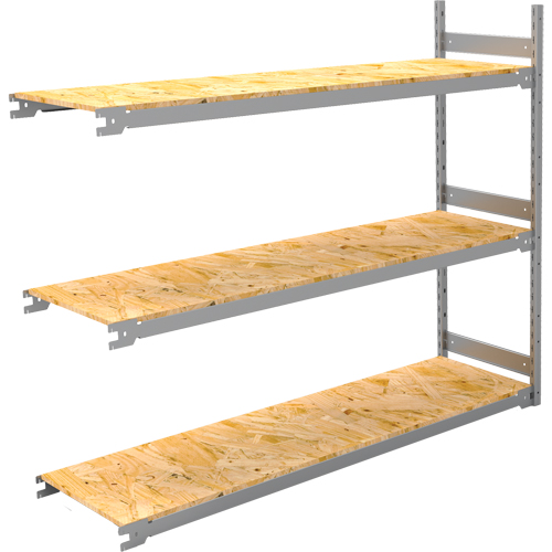 Wide Span Record Storage Shelving, Steel, 3 Shelves, 72" W x 18" D x 60" H, Add-On Kit Meunier Outillage Industriel