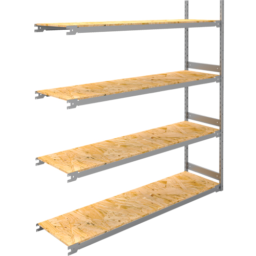 Wide Span Record Storage Shelving, Steel, 4 Shelves, 72" W x 18" D x 84" H, Add-On Kit Meunier Outillage Industriel
