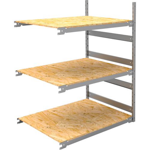 Wide Span Record Storage Shelving, Steel, 3 Shelves, 42" W x 32" D x 60" H, Add-On Kit Meunier Outillage Industriel