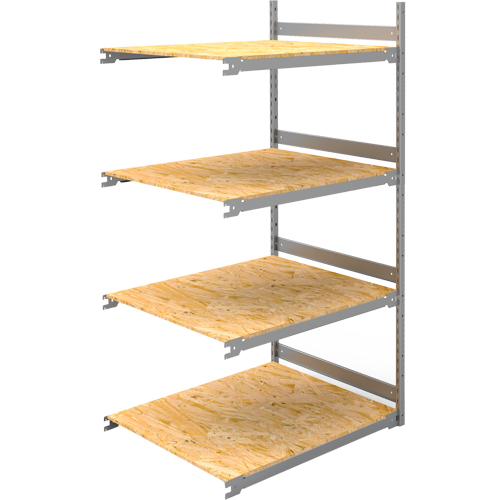 Wide Span Record Storage Shelving, Steel, 4 Shelves, 42" W x 32" D x 84" H, Add-On Kit Meunier Outillage Industriel