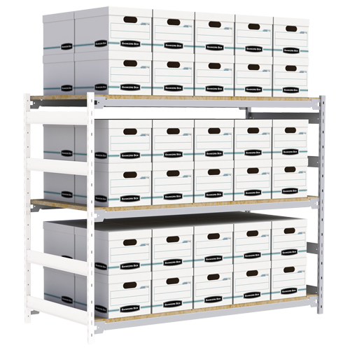&eacute;tag&egrave;re-classeur de grande largeur, Acier, 3 Tablettes, 72" la x 32" p x 60" h, Ensemble Ajout Meunier Outillage Industriel