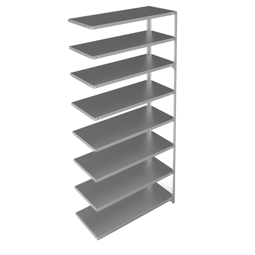 &eacute;l&eacute;ment de rayonnage, Acier galvanis&eacute;, Montant &agrave; fente, Capacit&eacute; 275 lb, 48" la x 96" h x 18" p Meunier Outillage Industriel