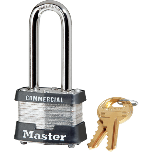 Laminated Padlock, Silver, Keyed Different, Laminated Steel, 1-9/16" Width Meunier Outillage Industriel