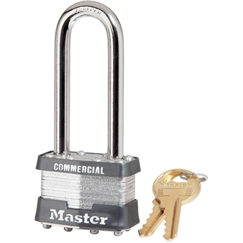 Commercial Padlock, Silver, Keyed Different, Laminated Steel, 1-3/4" Width Meunier Outillage Industriel