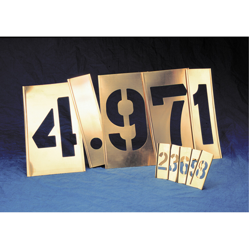 Gothic Brass Interlocking Stencils - Individual Letters & Numbers, Number, 6" Meunier Outillage Industriel