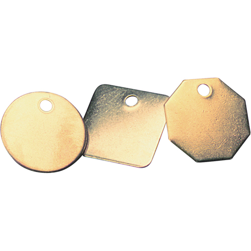 &eacute;tiquettes vierges, Laiton, 1,25" dia. Meunier Outillage Industriel