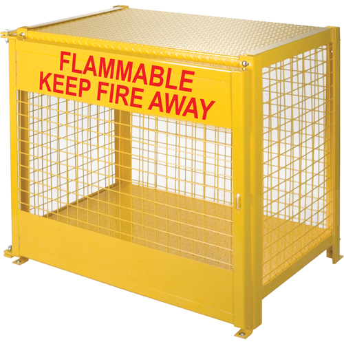 Gas Cylinder Cabinets, 6 Cylinder Capacity, 44" W x 30" D x 37" H, Yellow Meunier Outillage Industriel