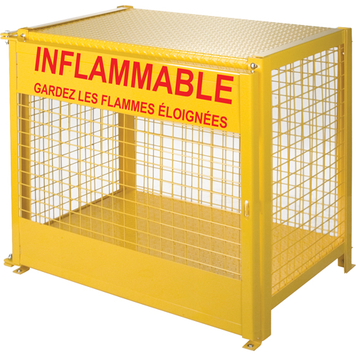 Gas Cylinder Cabinets, 6 Cylinder Capacity, 44" W x 30" D x 37" H, Yellow Meunier Outillage Industriel