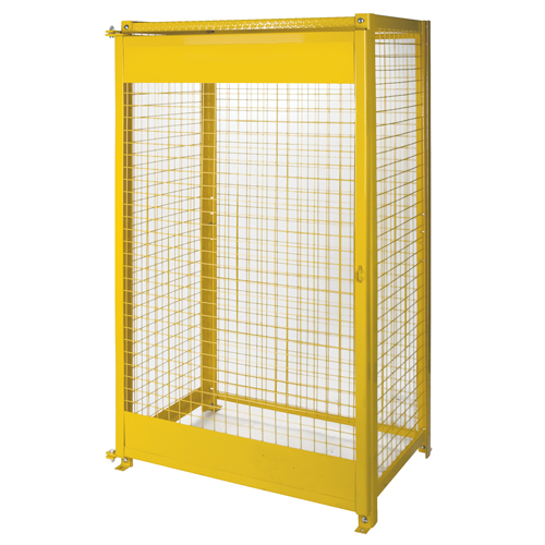Gas Cylinder Cabinets, 10 Cylinder Capacity, 44" W x 30" D x 74" H, Yellow Meunier Outillage Industriel
