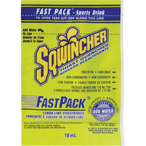 Sqwincher&reg; Rehydration Drink Fast Pack&reg;, Single Serve, Lemon-Lime Meunier Outillage Industriel