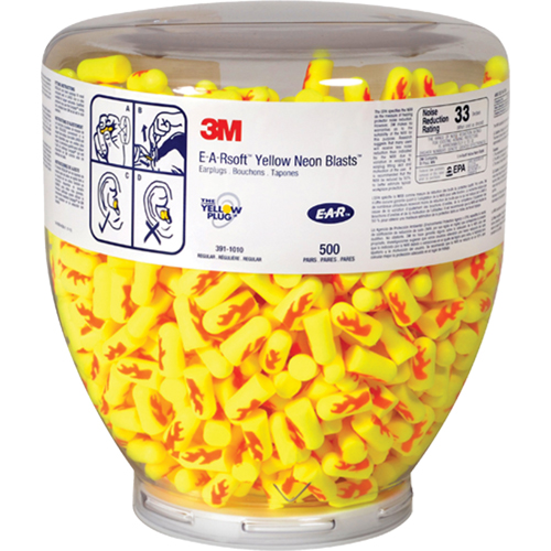 Bouchons d'oreilles E-A-RSoft Yellow Neon, Vrac - Contenant Meunier Outillage Industriel