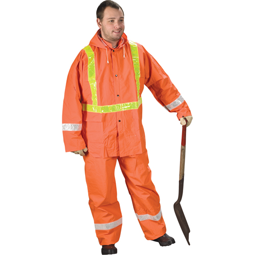 V&ecirc;tements de pluie pour la circulation Tornado, PVC, Petit, Orange haute visibilit&eacute; Meunier Outillage Industriel