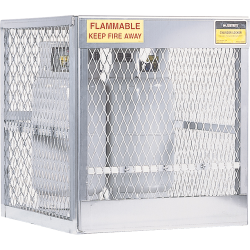 Aluminum LPG Cylinder Locker Storage, 4 Cylinder Capacity, 30" W x 32" D x 33-1/2" H, Silver Meunier Outillage Industriel