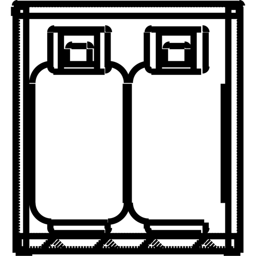 Aluminum LPG Cylinder Locker Storage, 4 Cylinder Capacity, 30" W x 32" D x 33-1/2" H, Silver Meunier Outillage Industriel