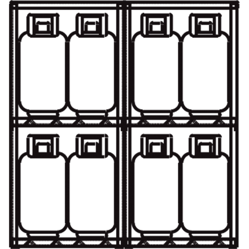 Aluminum LPG Cylinder Locker Storage, 16 Cylinder Capacity, 60" W x 32" D x 65" H, Silver Meunier Outillage Industriel