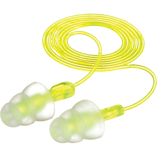 E-A-R Tri-Flange Reusable Earplugs, Corded, Bulk - Polybag, 26 dB NRR, One-Size Meunier Outillage Industriel