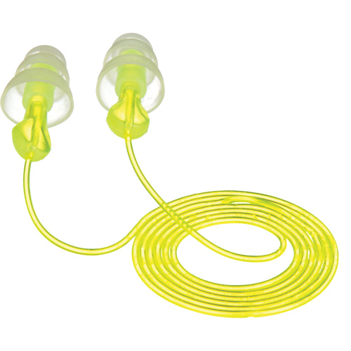 E-A-R Tri-Flange Reusable Earplugs, Corded, Bulk - Polybag, 26 dB NRR, One-Size Meunier Outillage Industriel