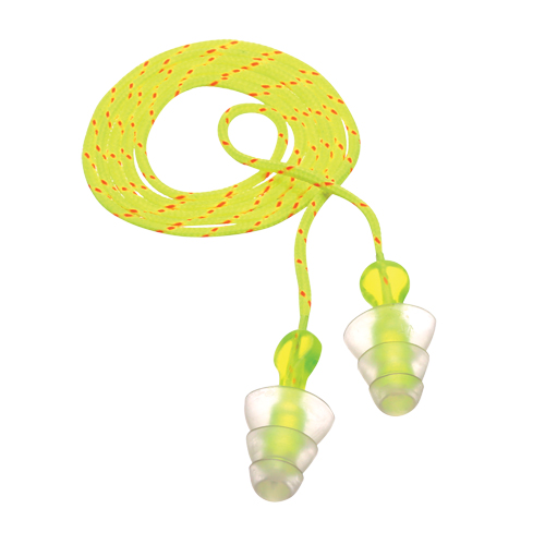 E-A-R Tri-Flange Reusable Earplugs, Corded, Bulk - Polybag, 26 dB NRR, One-Size Meunier Outillage Industriel