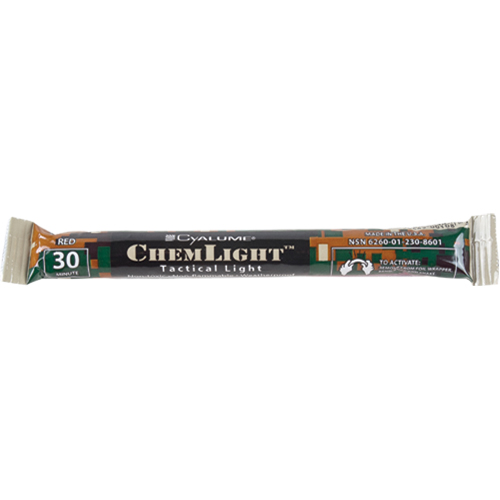 B&acirc;tons de s&eacute;curit&eacute; luminescents Cyalume 6", Rouge, Dur&eacute;e 30 min Meunier Outillage Industriel