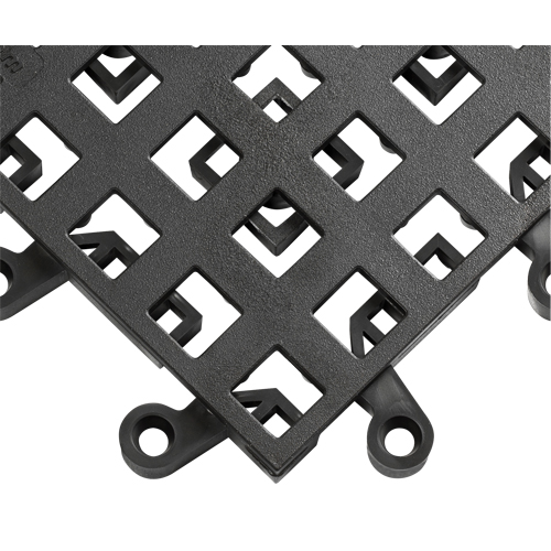 ErgoDeck&reg; Mat No. 560, PVC, 1-1/2' W x 1-1/2' L, 7/8" Thick, Black Meunier Outillage Industriel