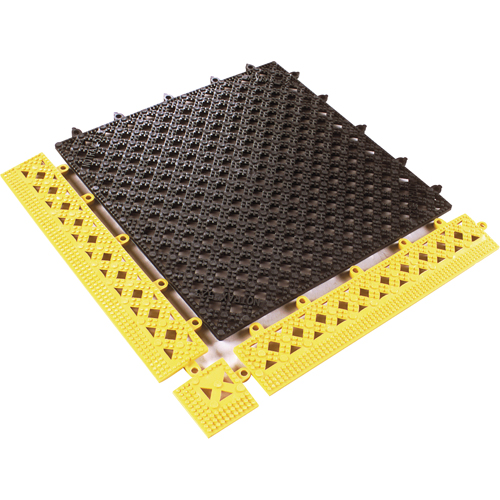 Modular Lok-Tyle No. 523 - Tile, Vinyl, 1' W x 1' L, 9/16" Thick, Black Meunier Outillage Industriel
