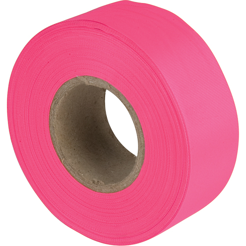 Flagging Tape, 1.1875" W x 150' L, Fluorescent Pink Meunier Outillage Industriel