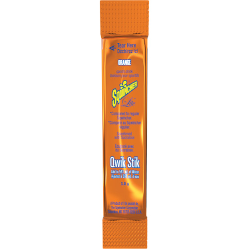 Sqwincher&reg; ZERO&reg; Qwik Stik Rehydration Drink, Powder, Orange Meunier Outillage Industriel
