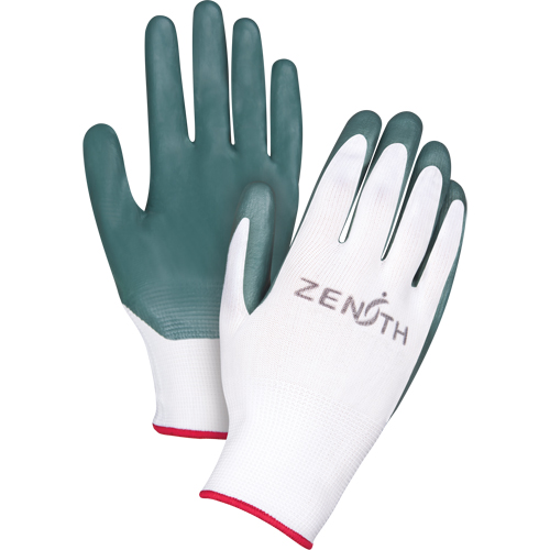 Gants enduits confortables de premi&egrave;re qualit&eacute;, 7/Petit, R&ecirc;vetement Nitrile, Calibre 13, Enveloppe en Polyester Meunier Outillage Industriel