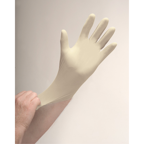 Gants d'examen de premi&egrave;re qualit&eacute; pour peau sensible, Moyen, Latex, 4 mils, Poudr&eacute;s, Naturel Meunier Outillage Industriel