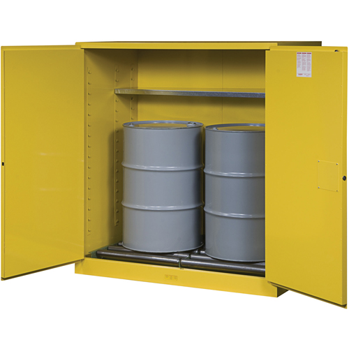 Sure-Grip&reg; EX Vertical Drum Storage Cabinets, 110 US gal. Cap., 2 Drums, Yellow Meunier Outillage Industriel