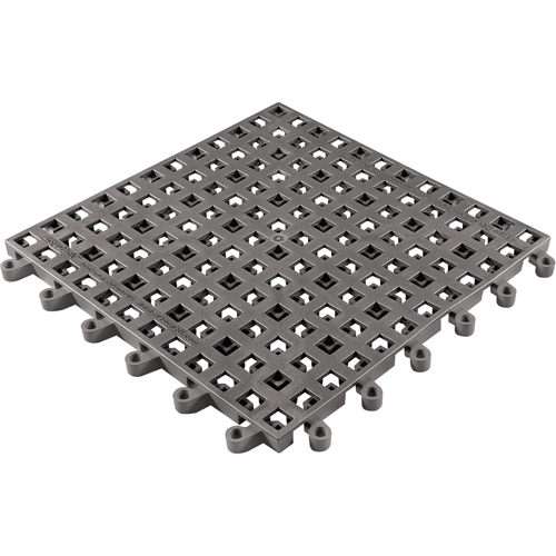 ErgoDeck&reg; General Purpose No. 564 Matting, PVC, 1-1/2' W x 1-1/2' L, 7/8" Thick, Charcoal Meunier Outillage Industriel