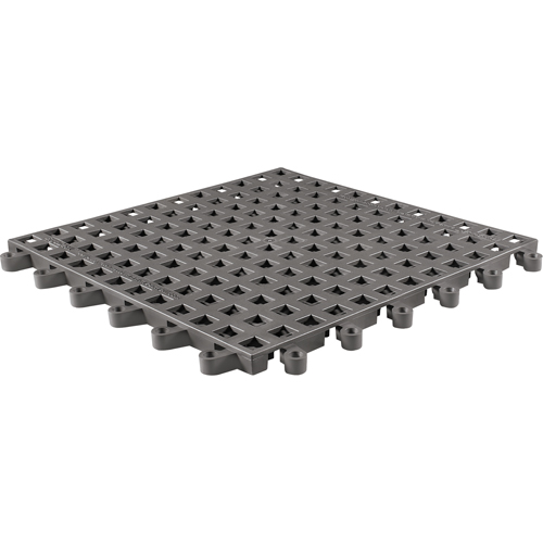ErgoDeck&reg; General Purpose No. 564 Matting, PVC, 1-1/2' W x 1-1/2' L, 7/8" Thick, Charcoal Meunier Outillage Industriel
