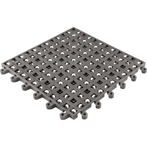 ErgoDeck&reg; General Purpose No. 564 Matting, PVC, 1-1/2' W x 1-1/2' L, 7/8" Thick, Charcoal Meunier Outillage Industriel