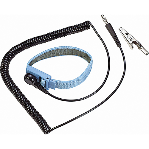 ESD 6' Coil Cord with Wrist Strap Meunier Outillage Industriel