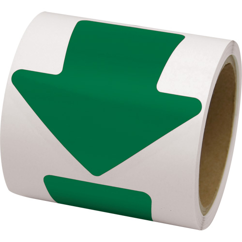 D&eacute;calcomanie en couleur pour le marquage des planchers, Fl&egrave;che, 4" lo x 4" la, Vert, Vinyle Meunier Outillage Industriel