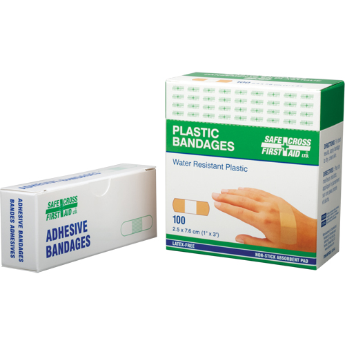 Bandages, Rectangulaire/carr&eacute;e, 3", Plastique, St&eacute;rile Meunier Outillage Industriel