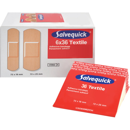 Syst&egrave;mes de distribution de bandages Salvequick - recharges st&eacute;riles, Rectangulaire/carr&eacute;e, Tissu, St&eacute;rile Meunier Outillage Industriel