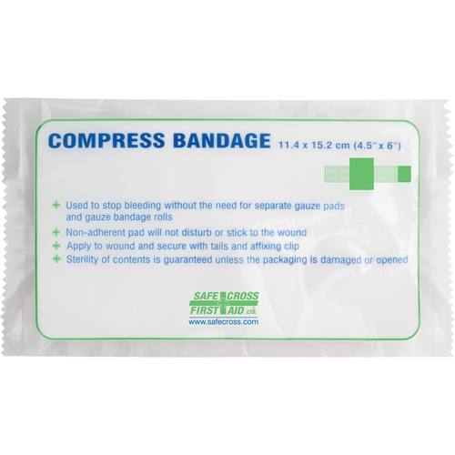 Compress Bandages, Crepe Tails, Cut to Size L x 4-1/2" W Meunier Outillage Industriel