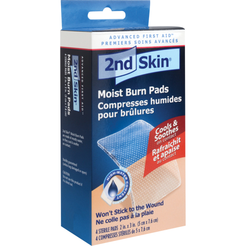 Compresses humides pour brûlures 2nd Skin, 2" x 3", Classe 2 Meunier Outillage Industriel