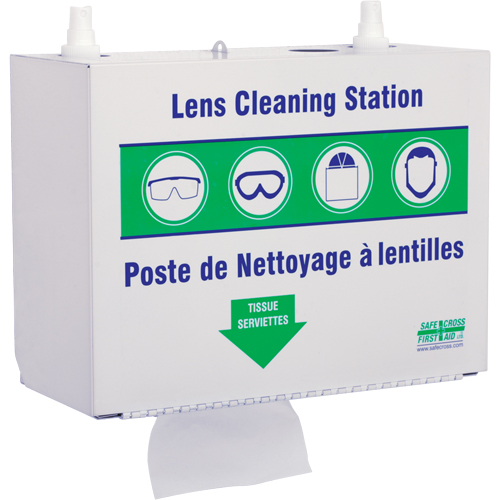 Metal Lens Cleaning Stations - Two 500ml Solutions & 1 Box of Tissue, Metal, 10.5" L x 5.5" D x 6.3" H Meunier Outillage Industriel