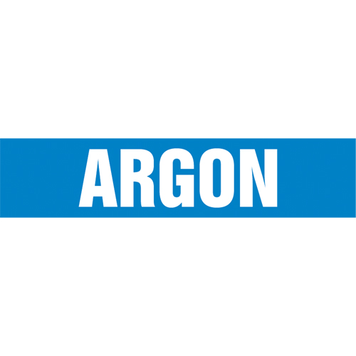 "Argon" Pipe Marker, Self-Adhesive, 4" H x 24" W, White on Blue Meunier Outillage Industriel