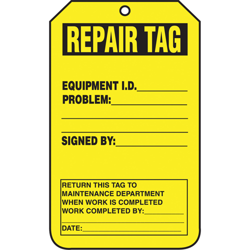 Inspection Tags, Cardstock, 3-1/8" W x 5-7/8" H, English Meunier Outillage Industriel
