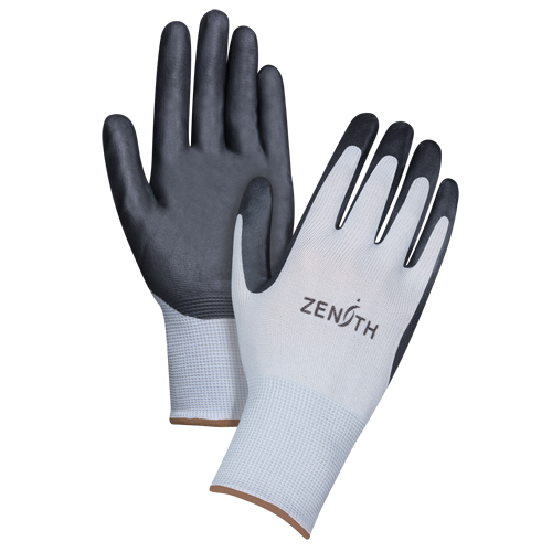 Gants l&eacute;gers enduits et respirants, 9/Grand, R&ecirc;vetement Mousse de nitrile, Calibre 13, Enveloppe en Polyester Meunier Outillage Industriel