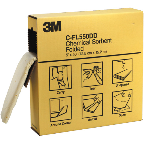 Folded Sorbents, Hazmat, 600" x 5", 10.5 gal. Absorbancy Meunier Outillage Industriel