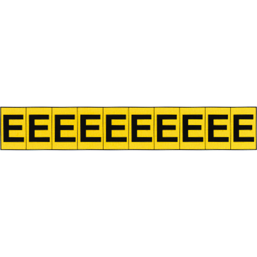 Individual Adhesive Letter Markers, E, 1" H, Black on Yellow Meunier Outillage Industriel