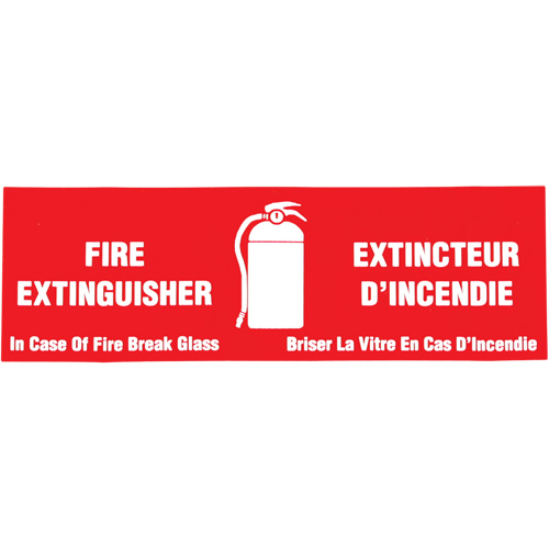 &eacute;tiquette  Fire Extinguisher / Extincteur d'incendie , 2" x 6", Vinyle, Bilingue avec pictogramme Meunier Outillage Industriel