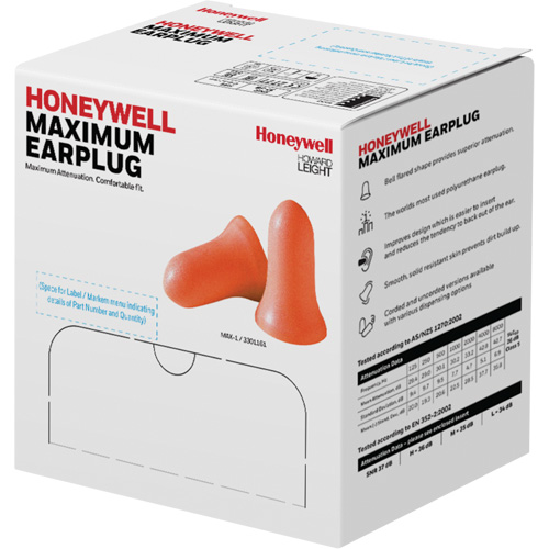 Howard Leight Maximum Foam Earplugs, Bulk - Polybag Meunier Outillage Industriel