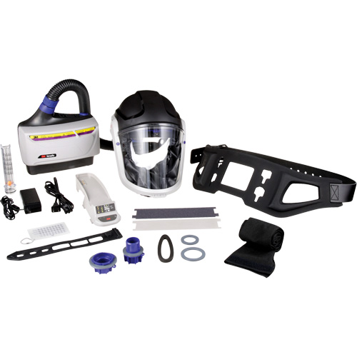 Trousse industrielle lourde pour APR motoris&eacute; TR-600 de Versaflo, Capuchon & visi&egrave;re, Pile Lithium-ion Meunier Outillage Industriel