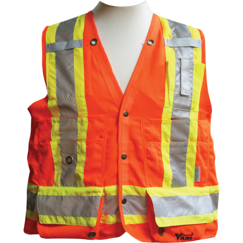 Vestes de s&eacute;curit&eacute; pour arpenteur, Orange haute visibilit&eacute;, Moyen, Polyester Meunier Outillage Industriel